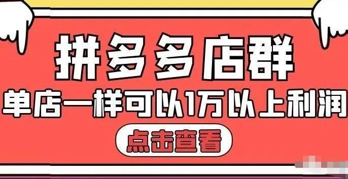 拼多多店群单店一样可以产出1万5以上利润【付费文章】-九章网创