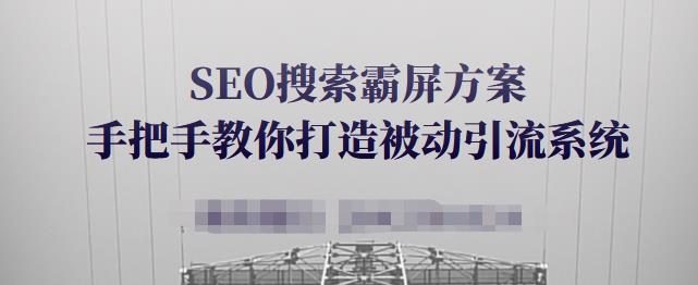 SEO搜索霸屏方案，手把手教你打造被动引流系统【视频课程】-九章网创