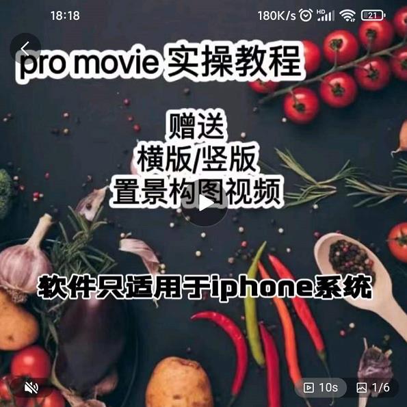 漆十二美食摄影，25​节promovie实操高手课节-九章网创