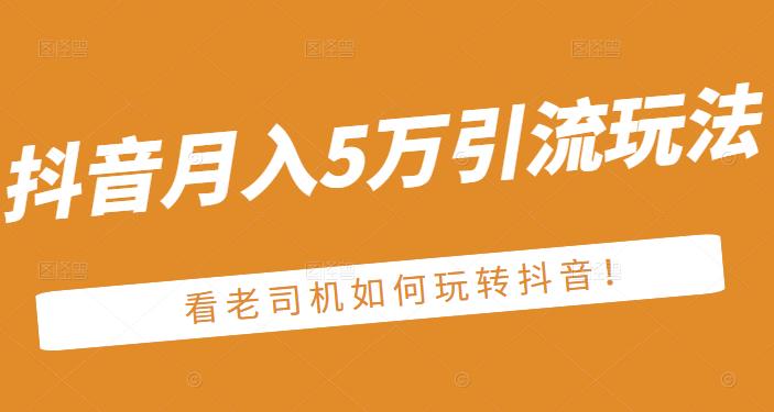 老古董·抖音月入5万引流玩法，看看老司机如何玩转抖音(附赠：抖音另类引流思路)-九章网创