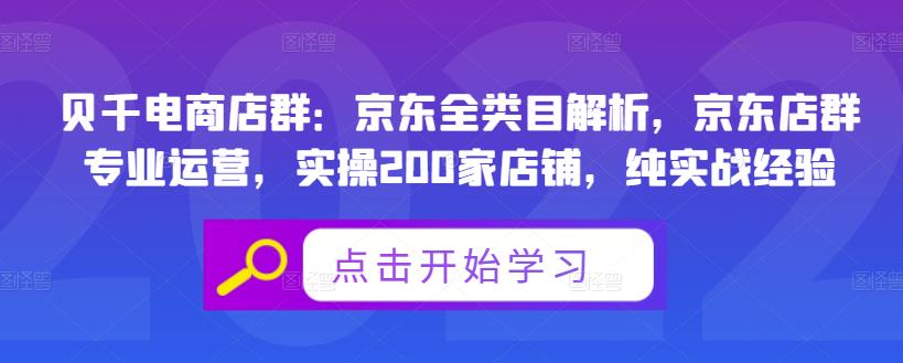 贝千电商店群：京东全类目解析，京东店群专业运营，实操200家店铺，纯实战经验-九章网创