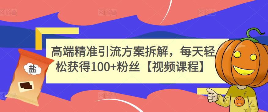 高端精准引流方案拆解，每天轻松获得100 粉丝【视频课程】-九章网创