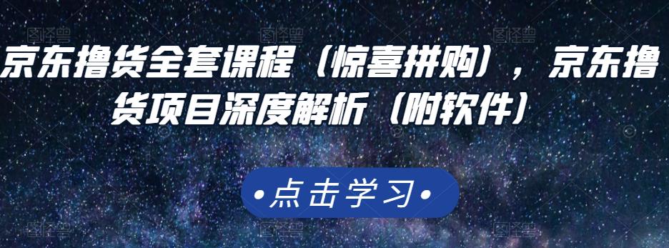 京东撸货全套课程（惊喜拼购），京东撸货项目深度解析（附软件）-九章网创