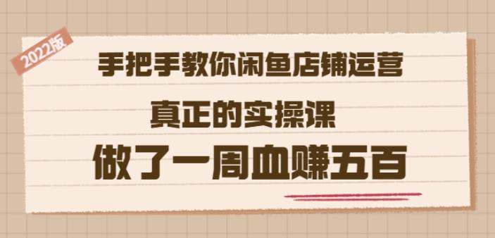 2022版《手把手教你闲鱼店铺运营》真正的实操课做了一周血赚五百(16节课)-九章网创