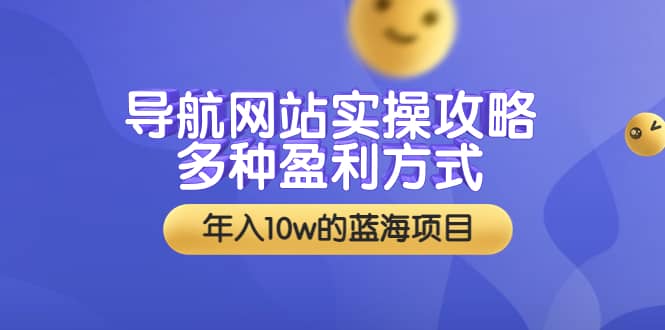 导航网站实操攻略，多种盈利方式，年入10w的蓝海项目（附搭建教学 源码）-九章网创