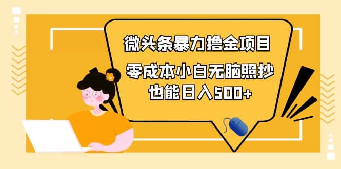 人人都能操作的微头条最新暴力撸金项目，零成本小白无脑搬运-九章网创