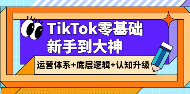 TikTok零基础新手到大神：运营体系 底层逻辑 认知升级（9节系列课）-九章网创