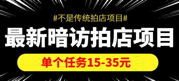 【信息差项目】最新暗访拍店项目，单个任务15-35元（不是传统拍店项目）-九章网创