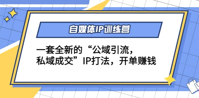 自媒体IP训练营(12 13期)一套全新的“公域引流，私域成交”IP打法-九章网创