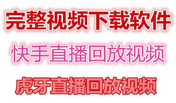 快手直播回放视频/虎牙直播回放视频完整下载(电脑软件 视频教程)-九章网创