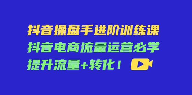 抖音操盘手进阶训练课：抖音电商流量运营必学，提升流量 转化-九章网创