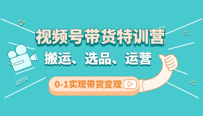 视频号带货特训营(第3期)：搬运、选品、运营、0-1实现带货变现-九章网创