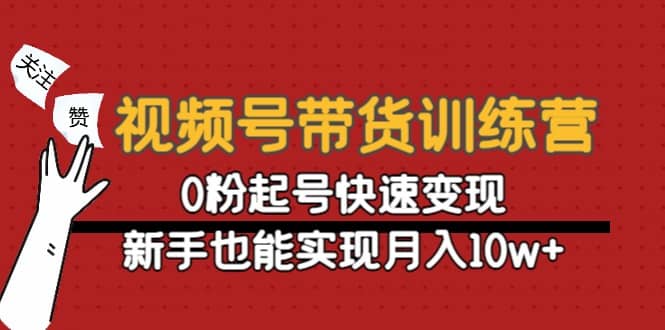 视频号带货训练营：0粉起号快速变现-九章网创