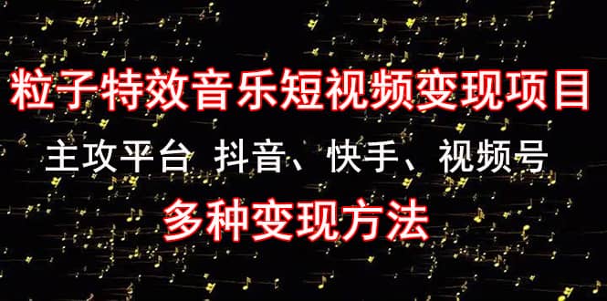 《粒子特效音乐短视频变现项目》主攻平台 抖音、快手、视频号 多种变现方法-九章网创