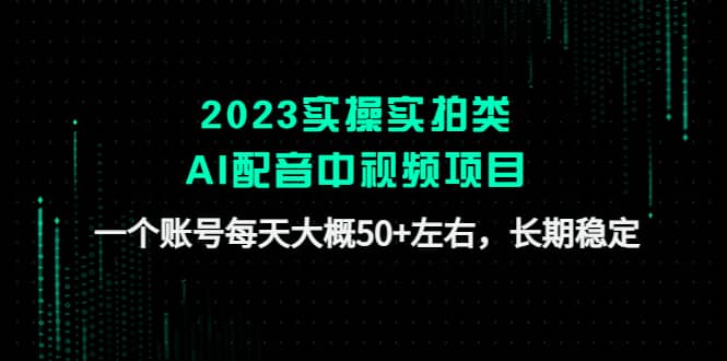 2023实操实拍类AI配音中视频项目，一个账号每天大概50 左右，长期稳定-九章网创