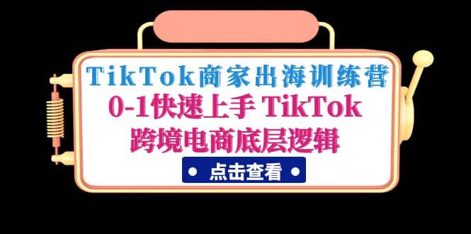 TikTok商家出海训练营：0-1快速上手 TikTok跨境电商底层逻辑(无水印)-九章网创