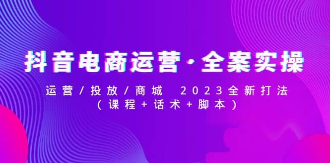 抖音电商运营·全案实操：运营/投放/商城 2023全新打法-九章网创