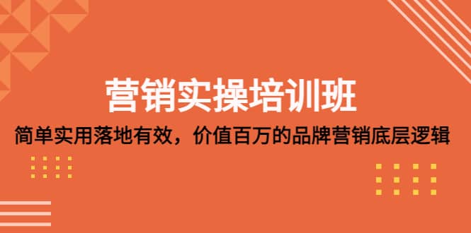 营销实操培训班：简单实用-落地有效，价值百万的品牌营销底层逻辑-九章网创