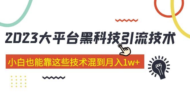 价值4899的2023大平台黑科技引流技术 29节课-九章网创