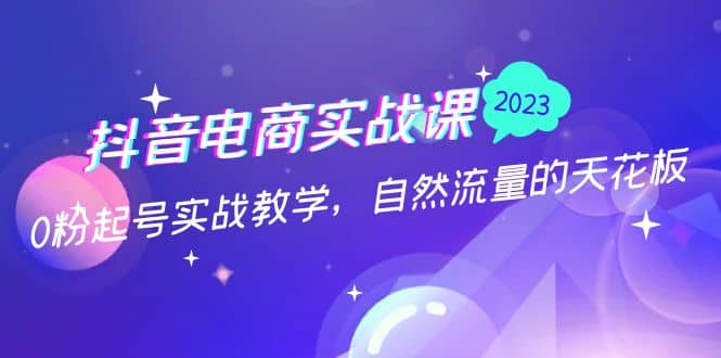 抖音电商实战课：0粉起号实战教学，自然流量的天花板（2月19最新）-九章网创