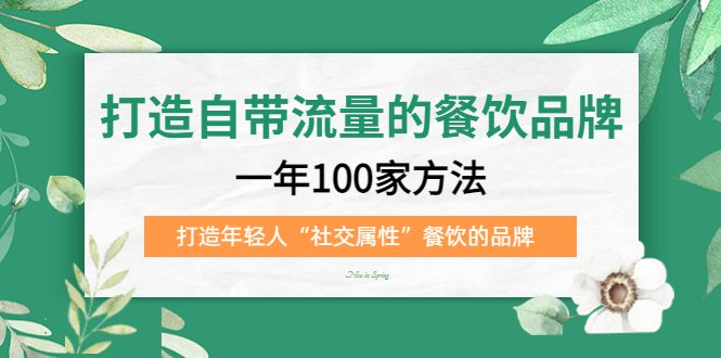 打造自带流量的餐饮品牌：一年100家方法 打造年轻人“社交属性”餐饮的品牌-九章网创