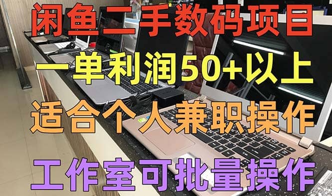 闲鱼二手数码项目，个人副业低保收入，工作室批量放大操作-九章网创