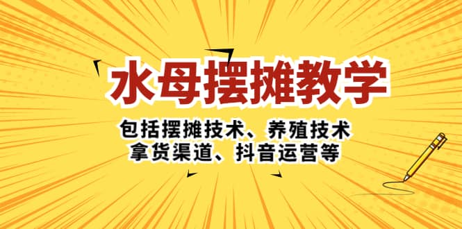 水母·摆摊教学，包括摆摊技术、养殖技术、拿货渠道、抖音运营等-九章网创