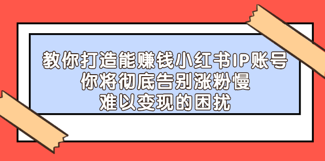 教你打造能赚钱小红书IP账号，了解透彻小红书的真正玩法-九章网创