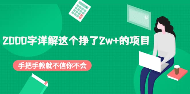 2000字详解这个挣了2w 的项目，手把手教就不信你不会【付费文章】-九章网创