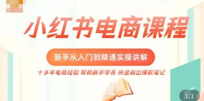 小红书电商新手入门到精通实操课，从入门到精通做爆款笔记，开店运营-九章网创