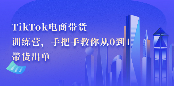 TikTok电商带货训练营，手把手教你从0到1带货出单-九章网创