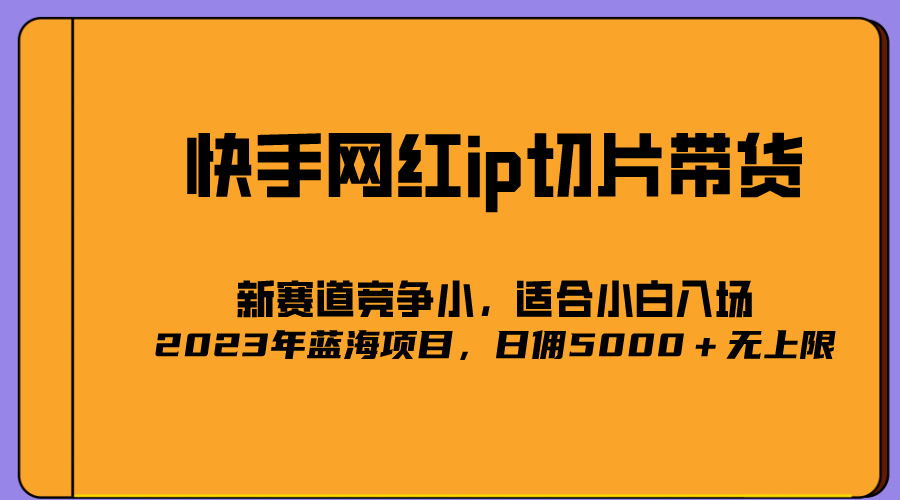 2023爆火的快手网红IP切片，号称日佣5000＋的蓝海项目，二驴的独家授权-九章网创