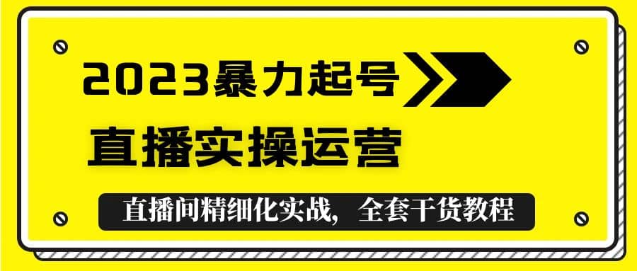 2023暴力起号 直播实操运营，全套直播间精细化实战，全套干货教程-九章网创