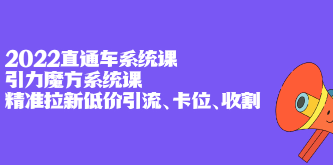 2022直通车系统课 引力魔方系统课，精准拉新低价引流、卡位、收割-九章网创