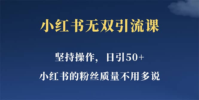 小红书无双课一天引50 女粉，不用做视频发视频，小白也很容易上手拿到结果-九章网创