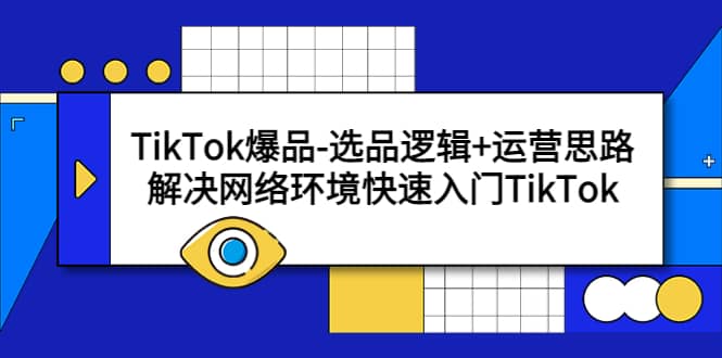 TikTok爆品-选品逻辑 运营思路：解决网络环境快速入门TikTok-九章网创