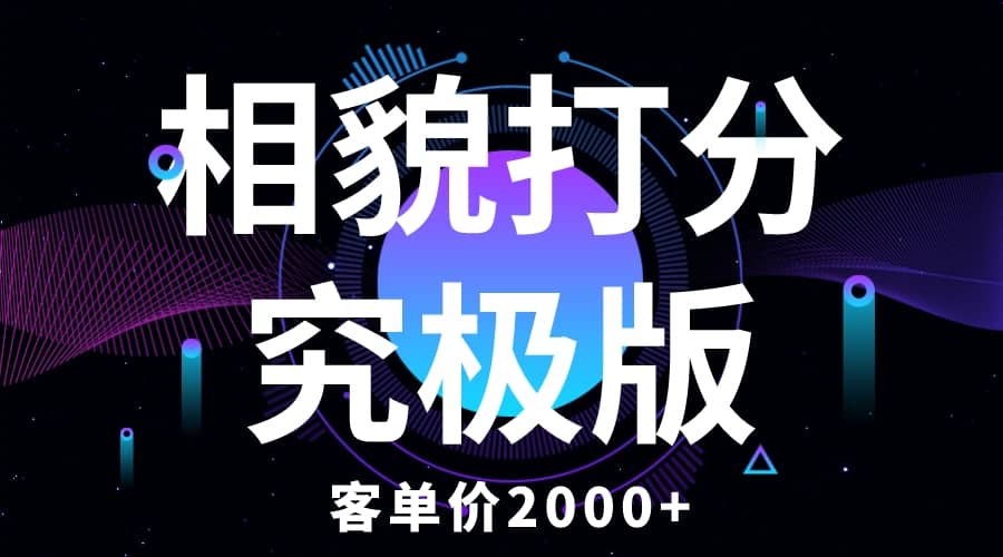 相貌打分究极版，客单价2000 纯新手小白就可操作的项目-九章网创