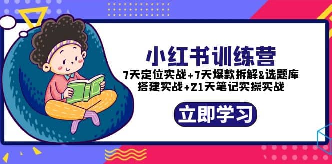 小红书训练营：7天定位实战 7天爆款拆解 选题库搭建实战 21天笔记实操实战-九章网创