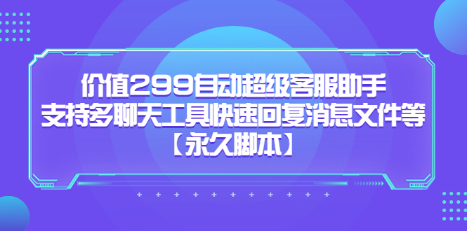 价值299自动超级客服助手，支持多聊天工具快速回复消息文件等-九章网创