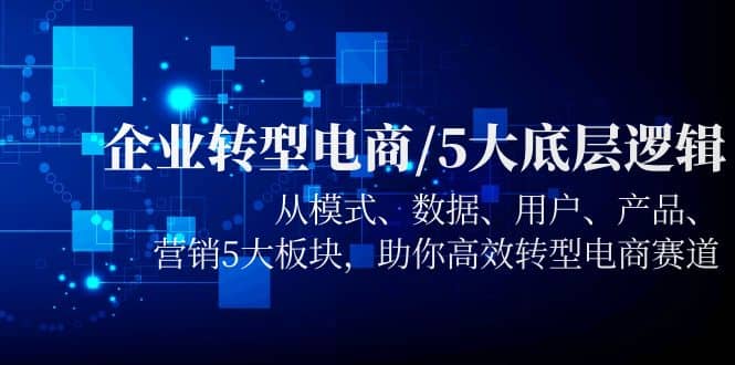 企业转型电商/5大底层逻辑，从模式 数据 用户 产品 营销5大板块，高效转型-九章网创