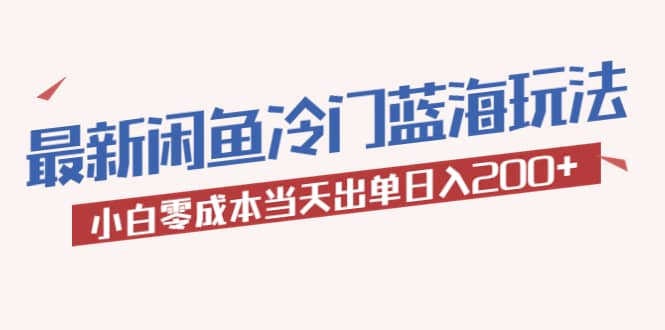 2023最新闲鱼冷门蓝海玩法，小白零成本当天出单日入200-九章网创