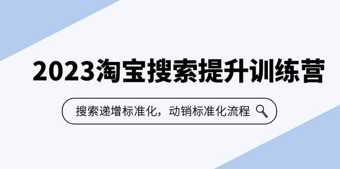 2023淘宝搜索-提升训练营，搜索-递增标准化，动销标准化流程（7节课）-九章网创