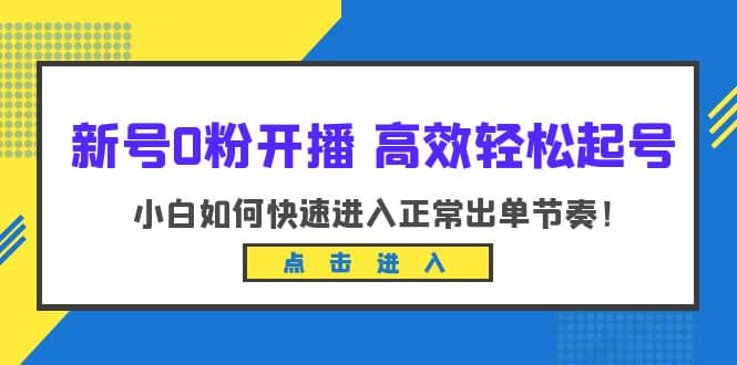 新号0粉开播-高效轻松起号：小白如何快速进入正常出单节奏（10节课）-九章网创