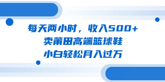 每天两小时，收入500 ，卖莆田高端篮球鞋，小白轻松月入过万（教程 素材）-九章网创