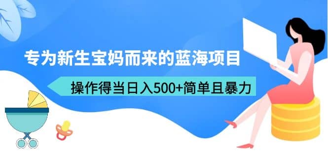 专为新生宝妈而来的蓝海项目，操作得当日入500 简单且暴力（教程 工具）-九章网创