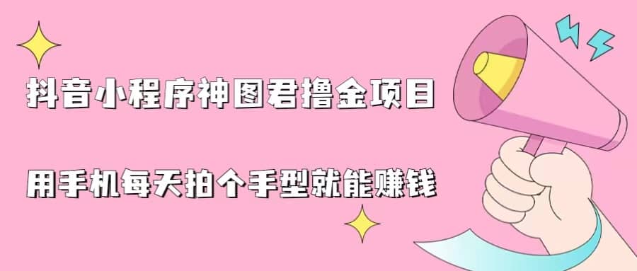 抖音小程序神图君撸金项目，用手机每天拍个手型挂载一下小程序就能赚钱-九章网创