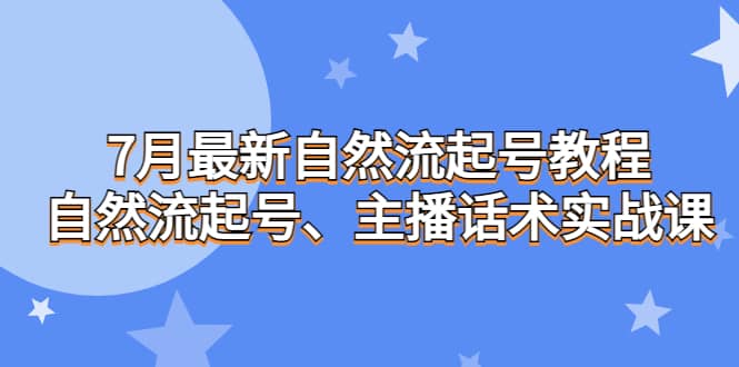 7月最新自然流起号教程，自然流起号、主播话术实战课-九章网创