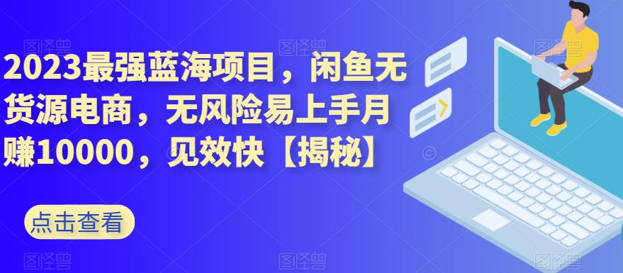 2023最强蓝海项目，闲鱼无货源电商，无风险易上手月赚10000，见效快【揭秘】-九章网创