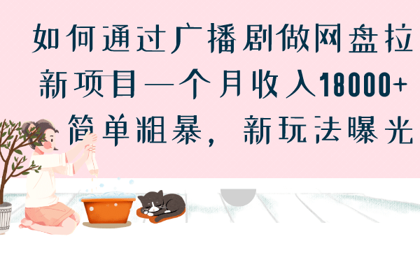 如何通过广播剧做网盘拉新项目一个月收入18000 ，简单粗暴，新玩法曝光-九章网创