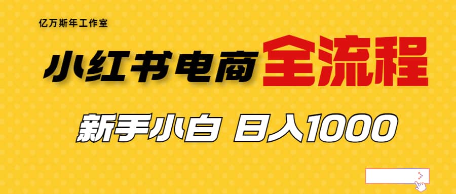 外面收费4988的小红书无货源电商从0-1全流程，日入1000＋-九章网创